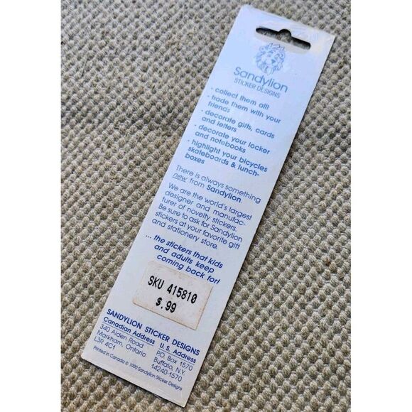 New Sandylion Stickers Vintage 1990 Y2K Mother Of Pearl MOP Trolls Sealed NOS - Picture 4 of 6